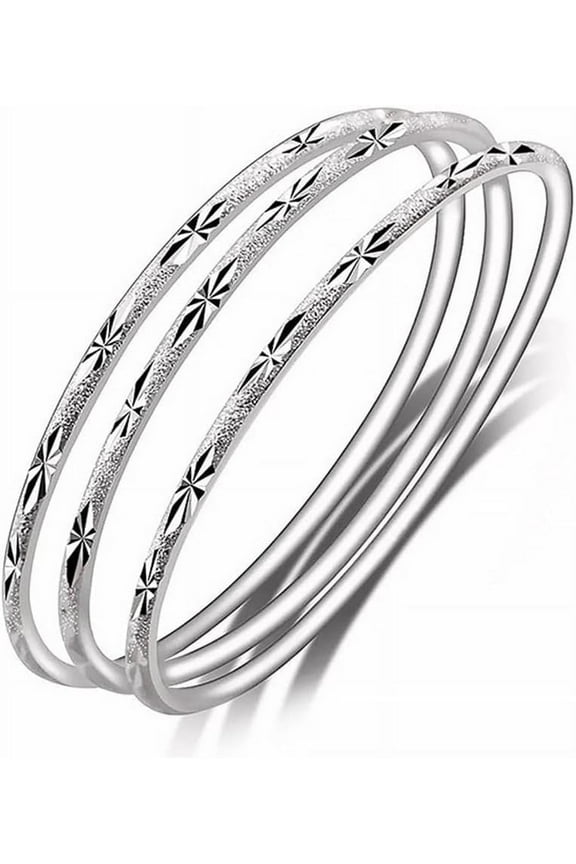 Sterling Silver Bangle Bracelets,Fashion Jewelry Simple Adjustable 925 Silver Cuff Bangles for Women Mom Wife Valentine Mothers Day Gift