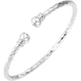 thumbnail image 1 of Sterling Silver Bangle Bracelets For Women,Fashion Jewelry Simple Adjustable 925 Silver Cuff Bangles For Women Mom Wife Valentine Mothers Day Gift[R6018], 1 of 2