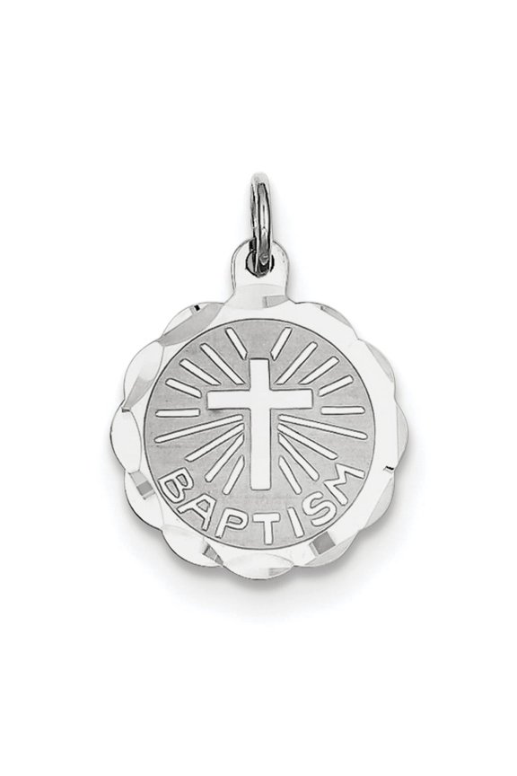 Baptism Disc Novelty Charms, Sterling Silver