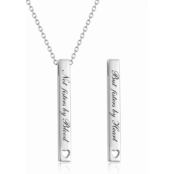 Sterling Silver Bar Necklace - Inspirational Jewelry for Women: Birthday Gifts for Sister, Friends