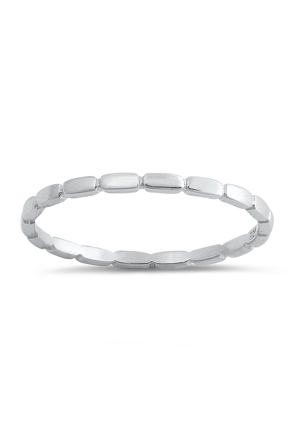 Sterling Silver Bars Stackable Ring Size 6