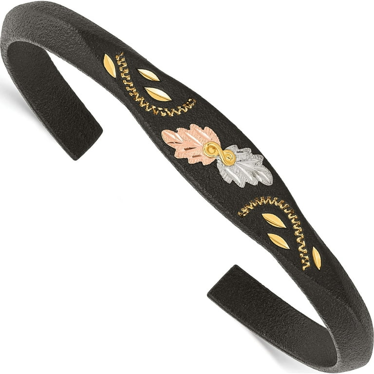 Sterling Silver Base Metal 10K Tri-Color Black Hills Gold Powder