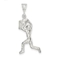 thumbnail image 1 of 925 Sterling Silver Solid Polished Basketball Player Charm 40x22mm Wide Pendant Necklace for Women, 1 of 3