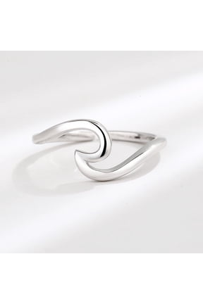 Sterling Silver Beach Wave Toe Ring