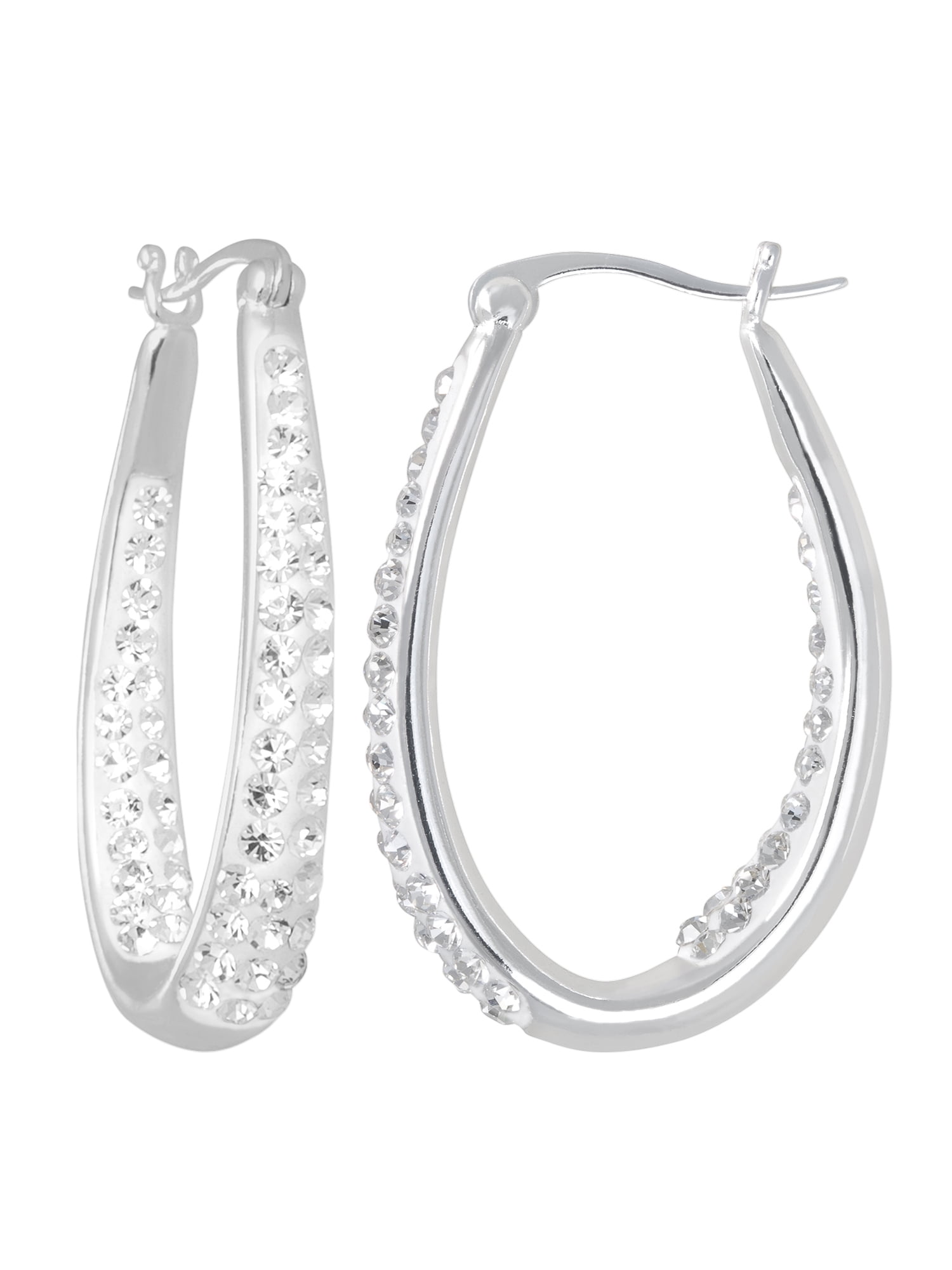 Sterling Silver Beaded Wire Hoop Earrings