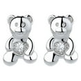 thumbnail image 1 of Sterling Silver Bear Earrings with crystals from Swarovski, 1 of 2