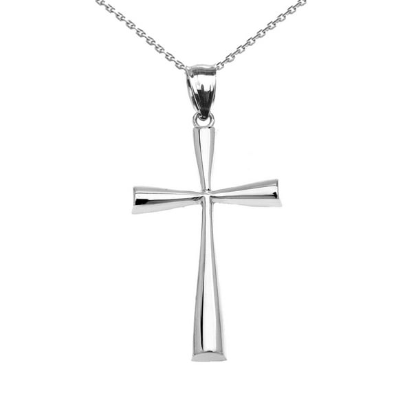 Sterling Silver Beautiful Cross Pendant Necklace, 16" Chain