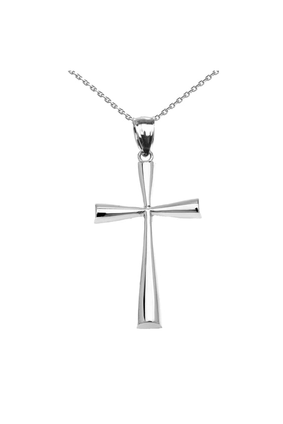 Sterling Silver Beautiful Cross Pendant Necklace, 22" Chain