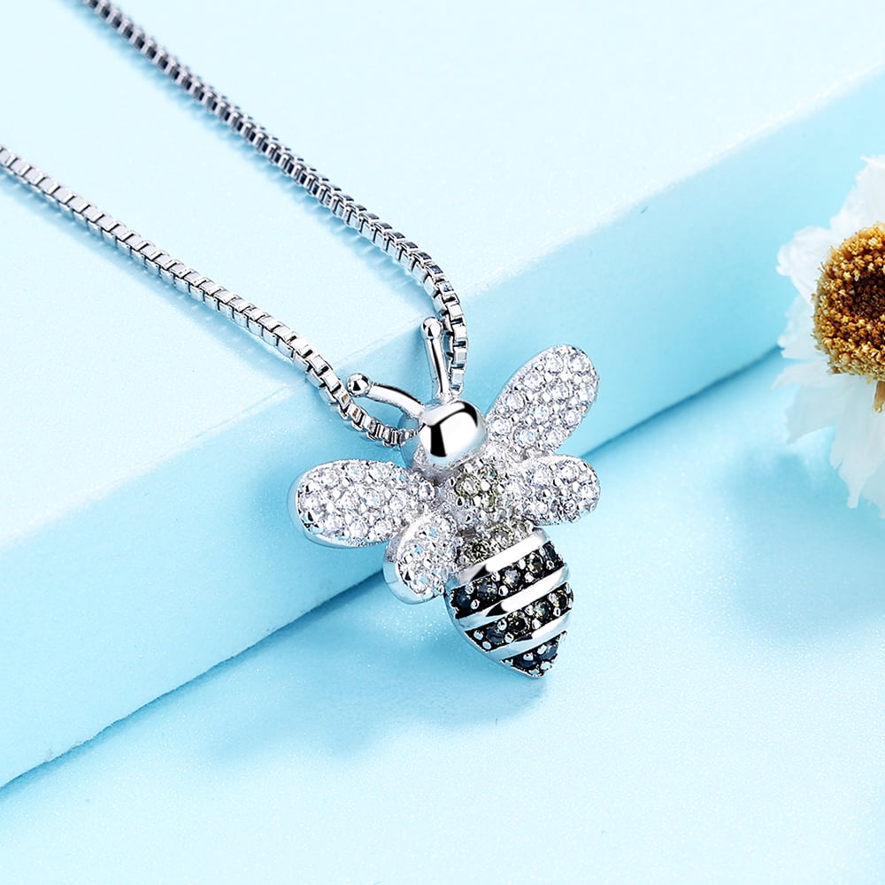 Luxury Bee Necklace Austi - Swarovski Crystal Pendant with Silver Ster