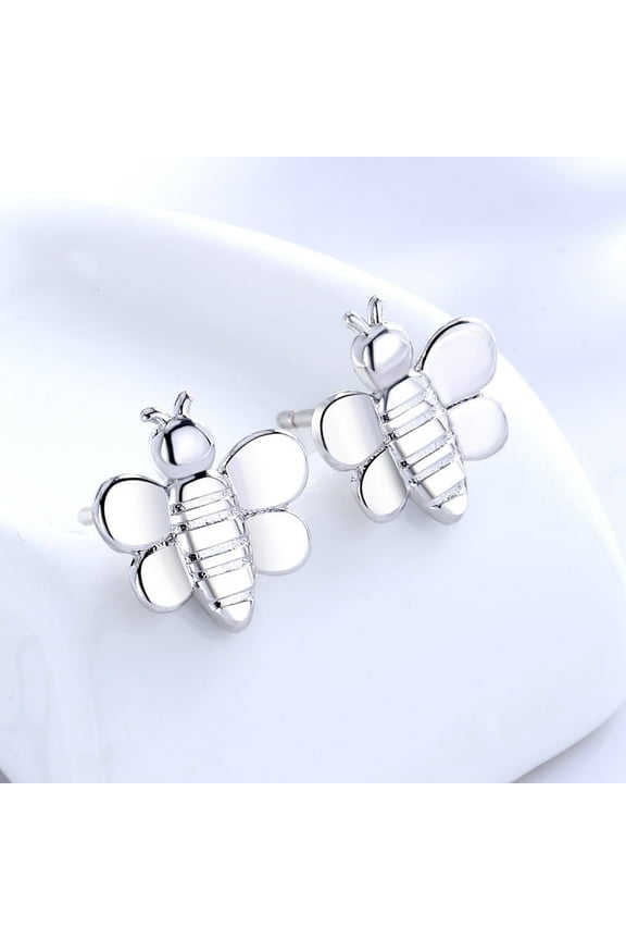 Sterling Silver Bee Stud Earrings