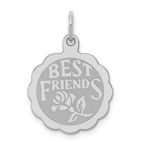Sterling Silver Best Friends Disc Charm Pendant Jewelry