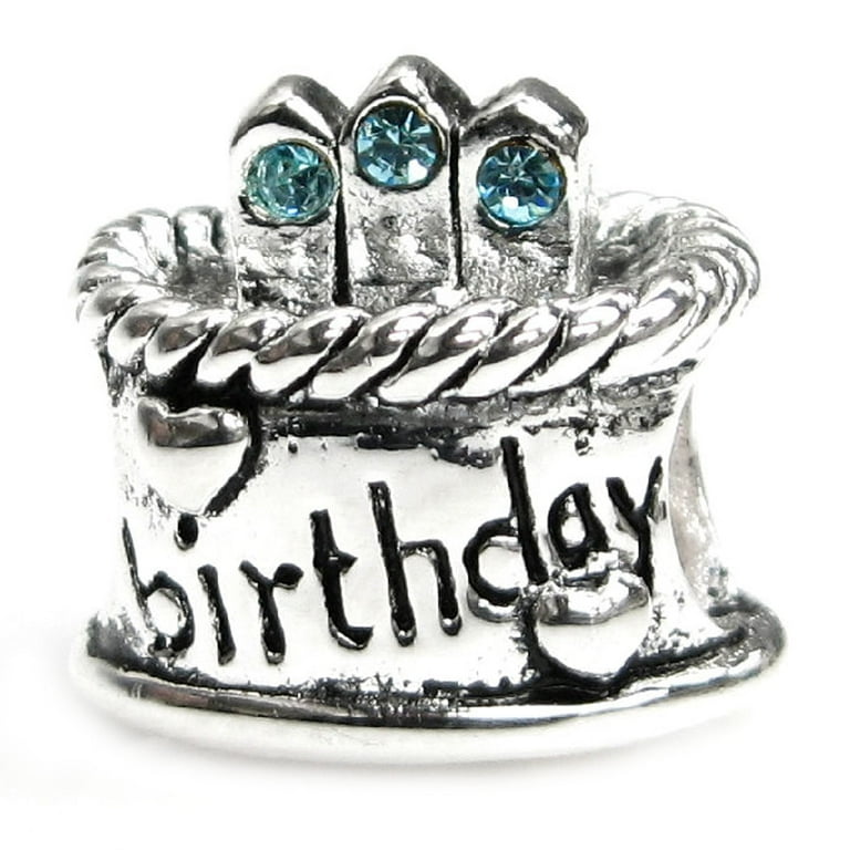 March Birthday Charm Light Blue Cubic Zirconia Sterling Silver March Birthday Charm Light Blue Cubic Zirconia Sterling Silver