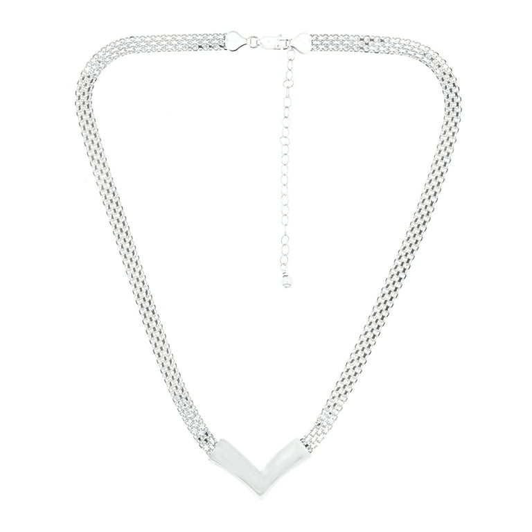 Sterling Silver Bismark Chain Frontal Necklace Walmart