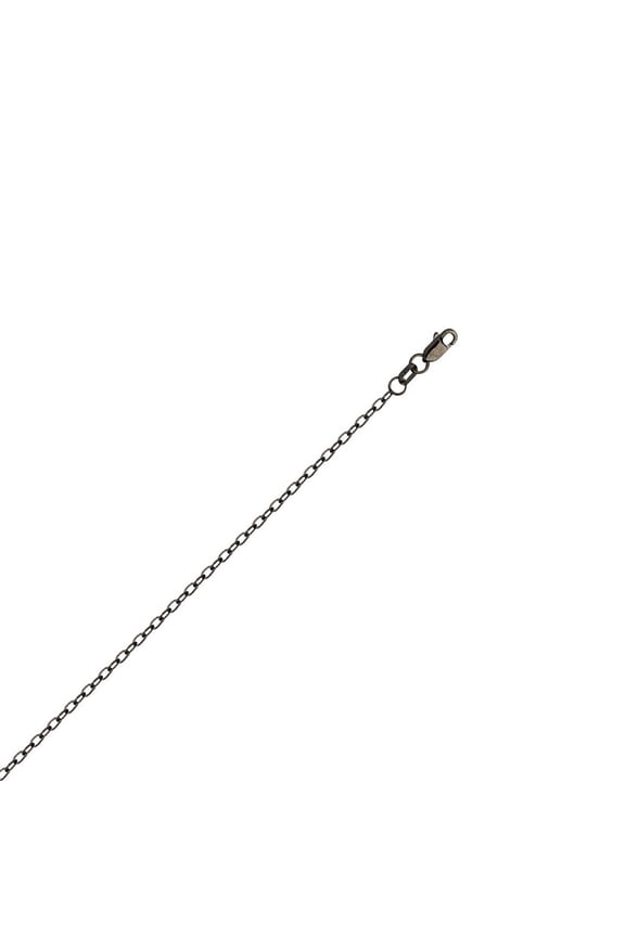 Sterling Silver Black 1.85mm Textured Forzantina Chain Necklace Lobster Lock - 2.3 Grams - 16 Inch