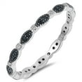 thumbnail image 1 of Sterling Silver Black CZ Wedding Band for Women Size 6, 1 of 2