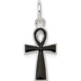 thumbnail image 1 of Sterling Silver Black Enamel Cross Pendant (22 X 10) Made In Thailand qc6674, 1 of 2