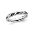 thumbnail image 1 of Sterling Silver Black Enameled Mother Band Ring, 1 of 5