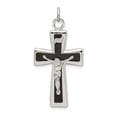 thumbnail image 1 of Sterling Silver Black Epoxy INRI Crucifix Pendant QC9108, 1 of 4