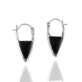thumbnail image 1 of Sterling Silver Black Onyx Hoop Earrings, 1 of 1