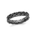 thumbnail image 1 of Gem & Harmony Sterling Silver Black Plated Carved Band Ring for Women, 1 of 5