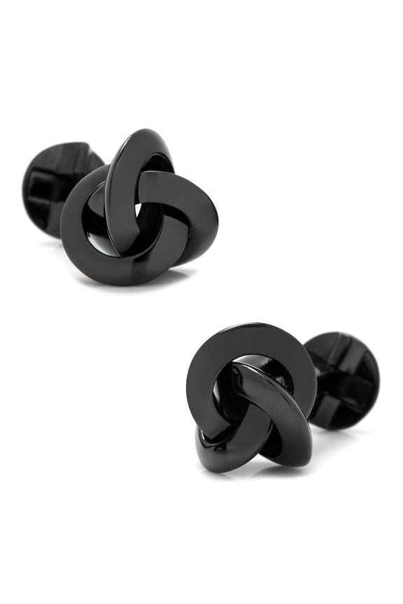 Sterling Silver Black Knot Cufflinks