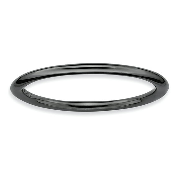 Sterling Silver Black-Plated Polished Ring