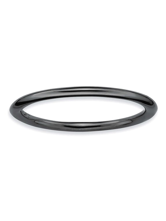 Sterling Silver Black-Plated Polished Ring