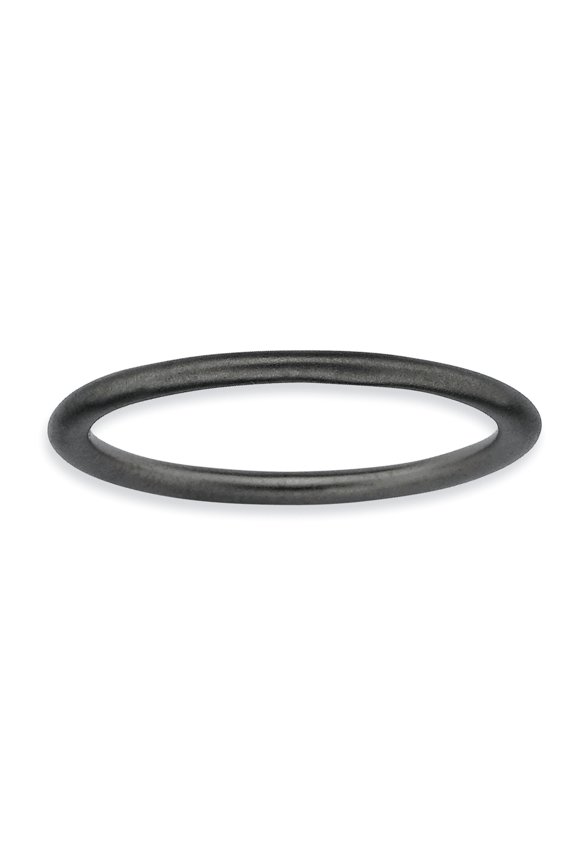 Sterling Silver Black-Plated Satin Ring