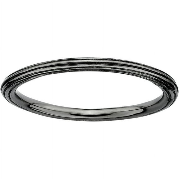 Sterling Silver Black-Plated Step-Down Ring