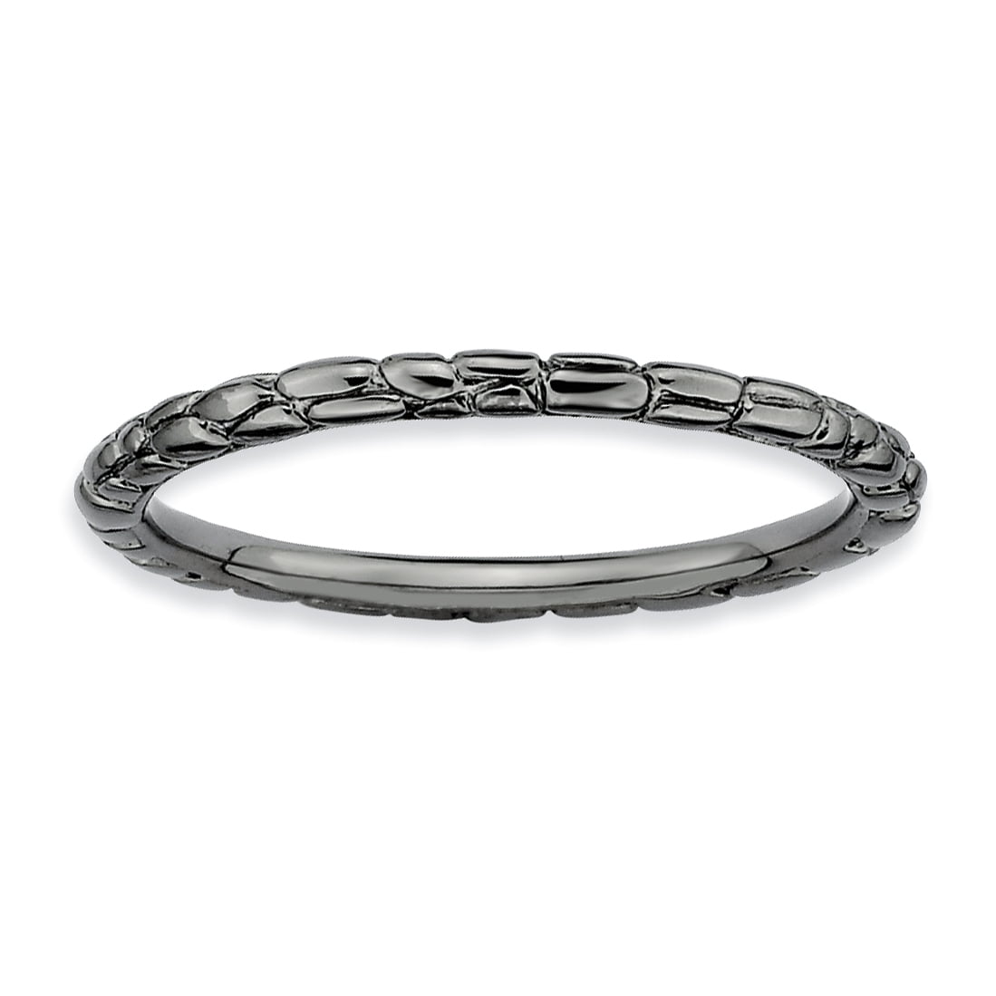 Sterling Silver Black-Plated Twisted Ring