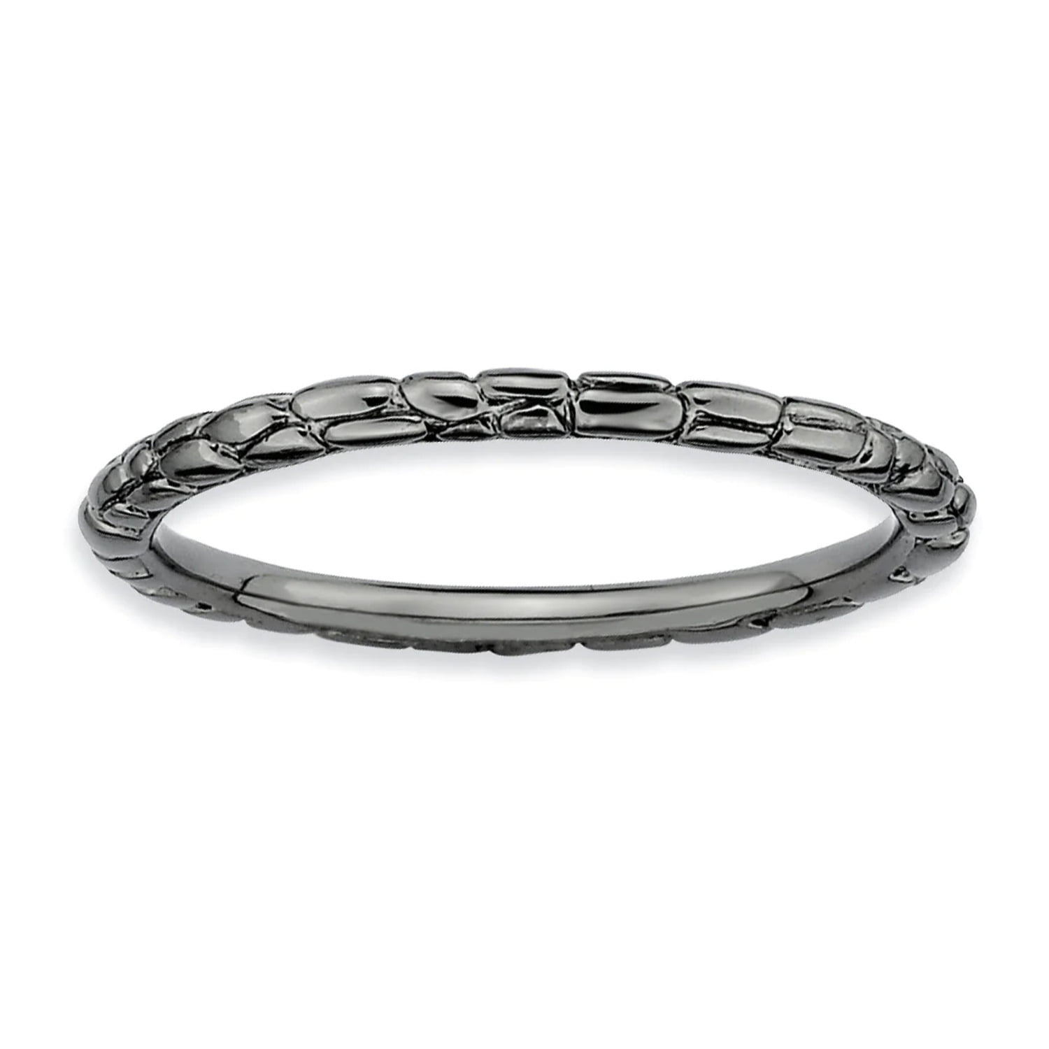 Sterling Silver Black-Plated Twisted Ring