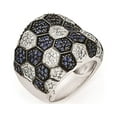 thumbnail image 1 of Sterling Silver & Black Rhodium Blue Glass & CZ Ring, 1 of 3