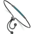 thumbnail image 1 of Sterling Silver Black-Rhodium Dyed Howlite Bar Adjustable Bracelet Made In China qg4652, 1 of 5