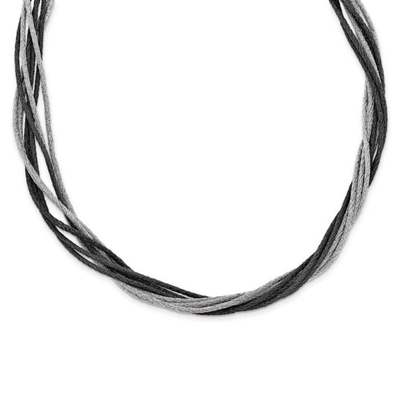 Sterling Silver Black Rhodium Wire Mesh Necklace (Weight: 16.17 Grams, Length: 18 Inches)