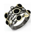 thumbnail image 1 of Sterling Silver Black Rhodium With Gold-plating Simulated Onyx and CZ Ring - Size 8 - Measures 18.8mm Wide, 1 of 2
