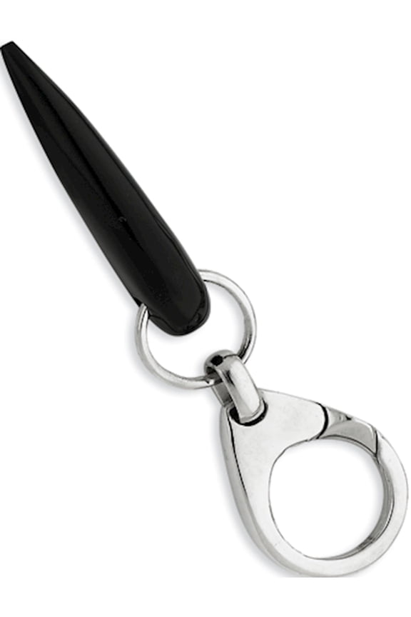 Sterling Silver Black Spike Key Ring Designer Jewelry by Sweet Pea