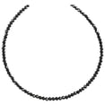 thumbnail image 1 of Sterling Silver Black Spinel Necklace Faceted Solid Strand Chain Bead, 18", 1 of 2