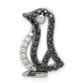 thumbnail image 1 of Sterling Silver Black & White CZ Penguin Chain Slide, 1 of 4