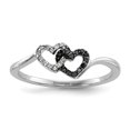 thumbnail image 1 of Sterling Silver Black & White Diamond Heart Ring, 1 of 2