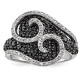 thumbnail image 1 of Sterling Silver Black & White Diamond Ring, 1 of 3