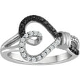 thumbnail image 1 of Sterling Silver Black and White 1/4 Carat T.W. Diamond Ring, 1 of 1
