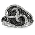 thumbnail image 1 of Sterling Silver Black and White Diamond Ring - 1.00 dwt - Size 8 - Measures 16mm Wide, 1 of 2