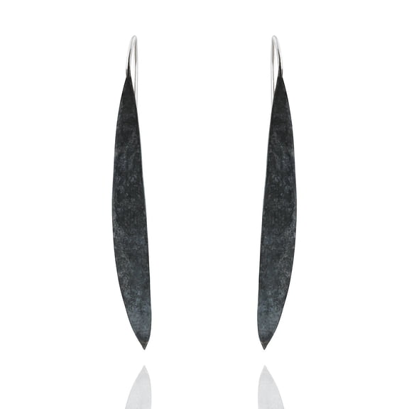 Sterling Silver Blackened French Wire Earrings