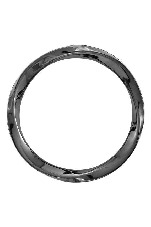 Sterling Silver Blk-plated Large Polished Chain Slide