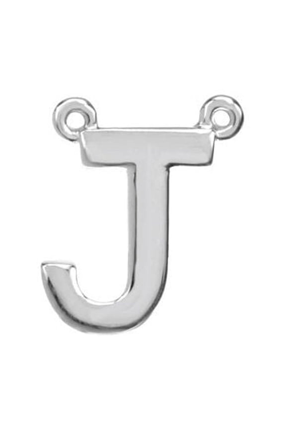 Sterling Silver Block Initial J Necklace Center Jewelry Finding Fine Jewelry For Women Gifts For Her (Mounting Only, Not All Stones Included)