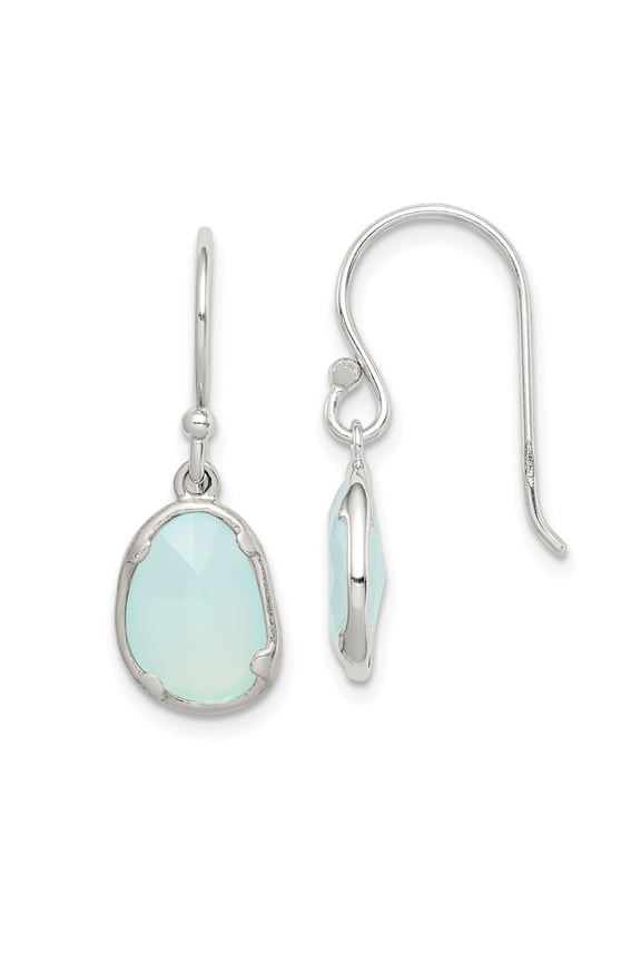 Sterling Silver Blue Chalcedony Dangle Earrings