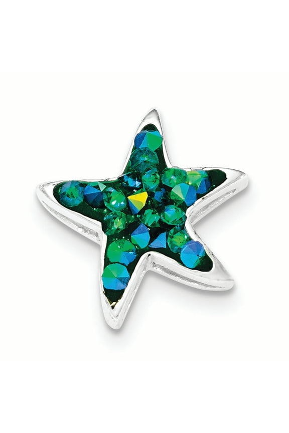 Sterling Silver Blue Crystal Star Pendant