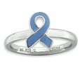 thumbnail image 1 of Sterling Silver Blue Enameled Awareness Ribbon Ring, 1 of 5