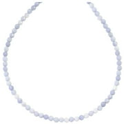 Sterling Silver Blue Opal Necklace Solid Strand Faceted Round Light Blues Dainty Everyday Lightweight by Spyglass Designs, 18" Designed for Adult Women and Teen Girls