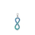 thumbnail image 1 of Sterling Silver Blue Simulated Opal Infinity Knot Pendant Loop Endless Charm 925 Jewelry Female, 1 of 3